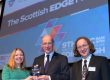 Errin Todd, First Minister John Swinney Dr Keith Todd - Todd Fish Tech Wins Scottish Edge awards for their Lobster Pod system.